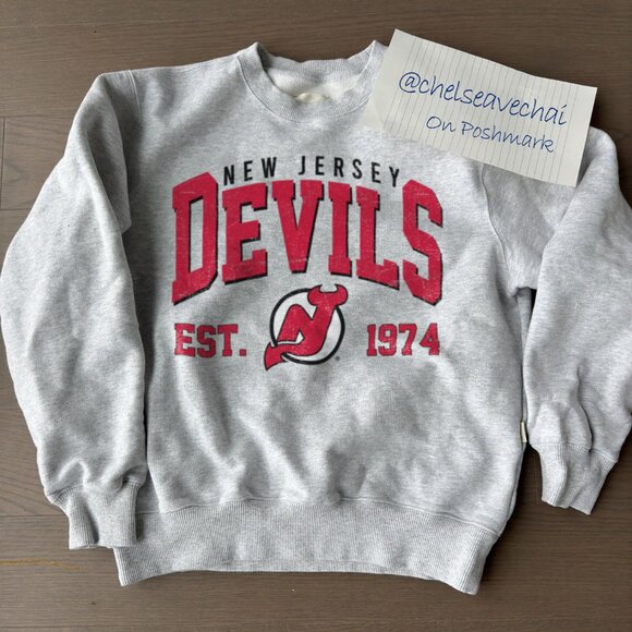 Vintage New Jersey Devils Hockey Sweatshirt 90s NHL New Jersey Devils Shirt tee - Picture 1 of 2